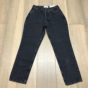 Everlane Jeans Womens 27‎ Black Curvy 90s Cheeky High Rise Straight Button Fly